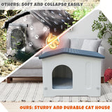 Casa para gatos impermeable, marca desconocida, con puerta de escape.