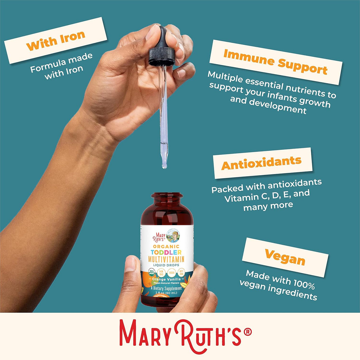 Suplemento MaryRuth's Multivitamínico con hierro para niños