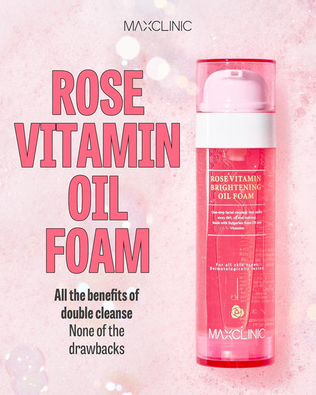Limpiador Facial Aceite a Espuma con Rosa y Vitaminas