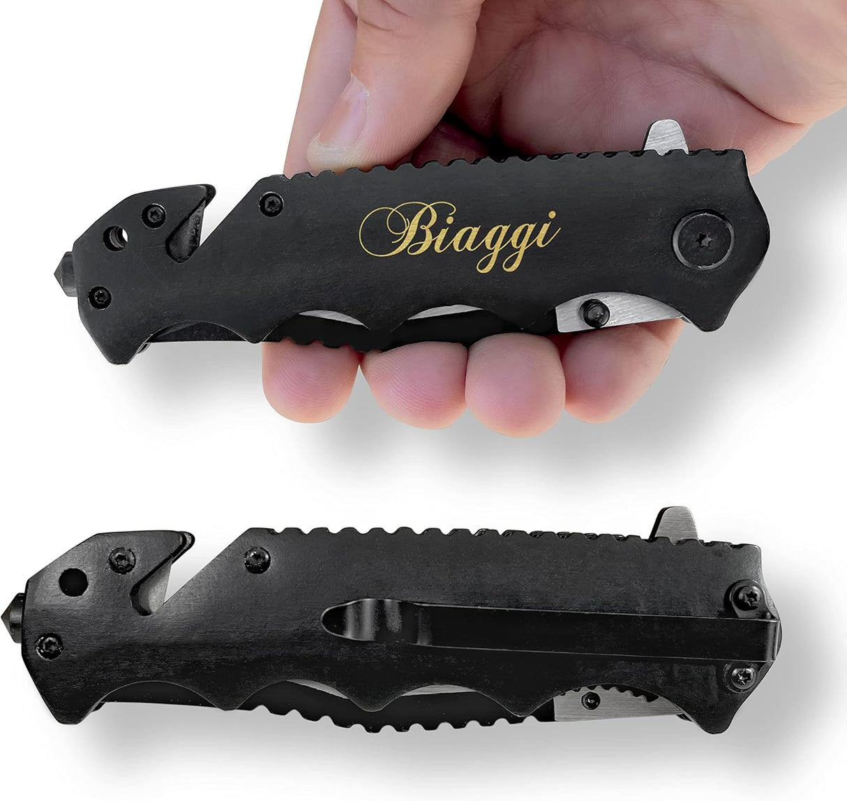 Cuchillo personalizado para senderismo, caja grabada