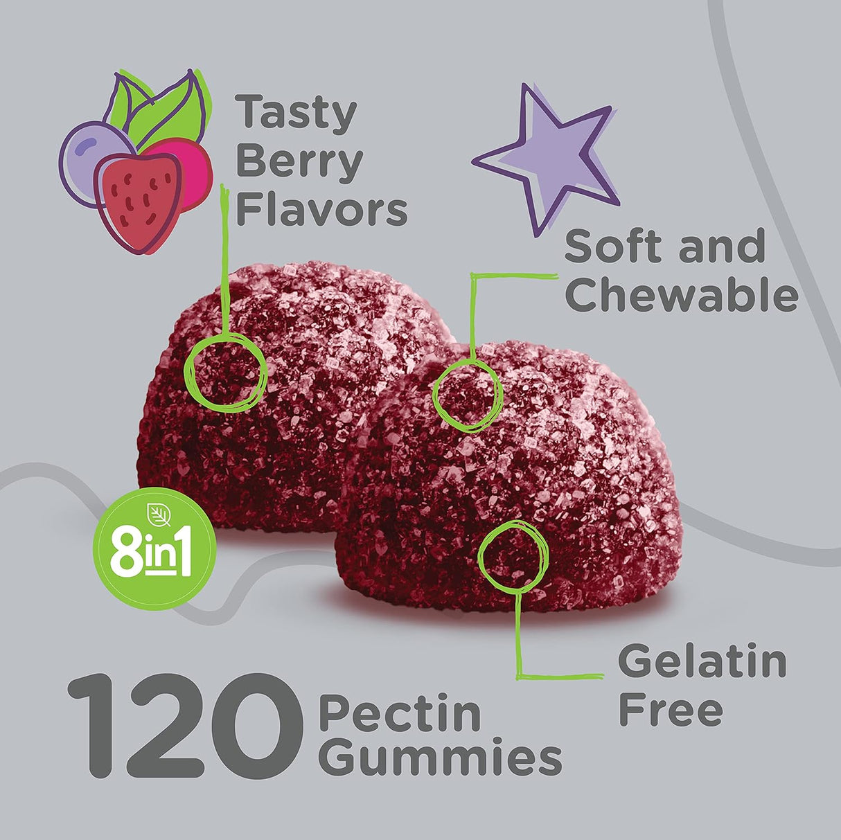 Gomitas Multivitamínicas 8-en-1 para Niños con Probióticos