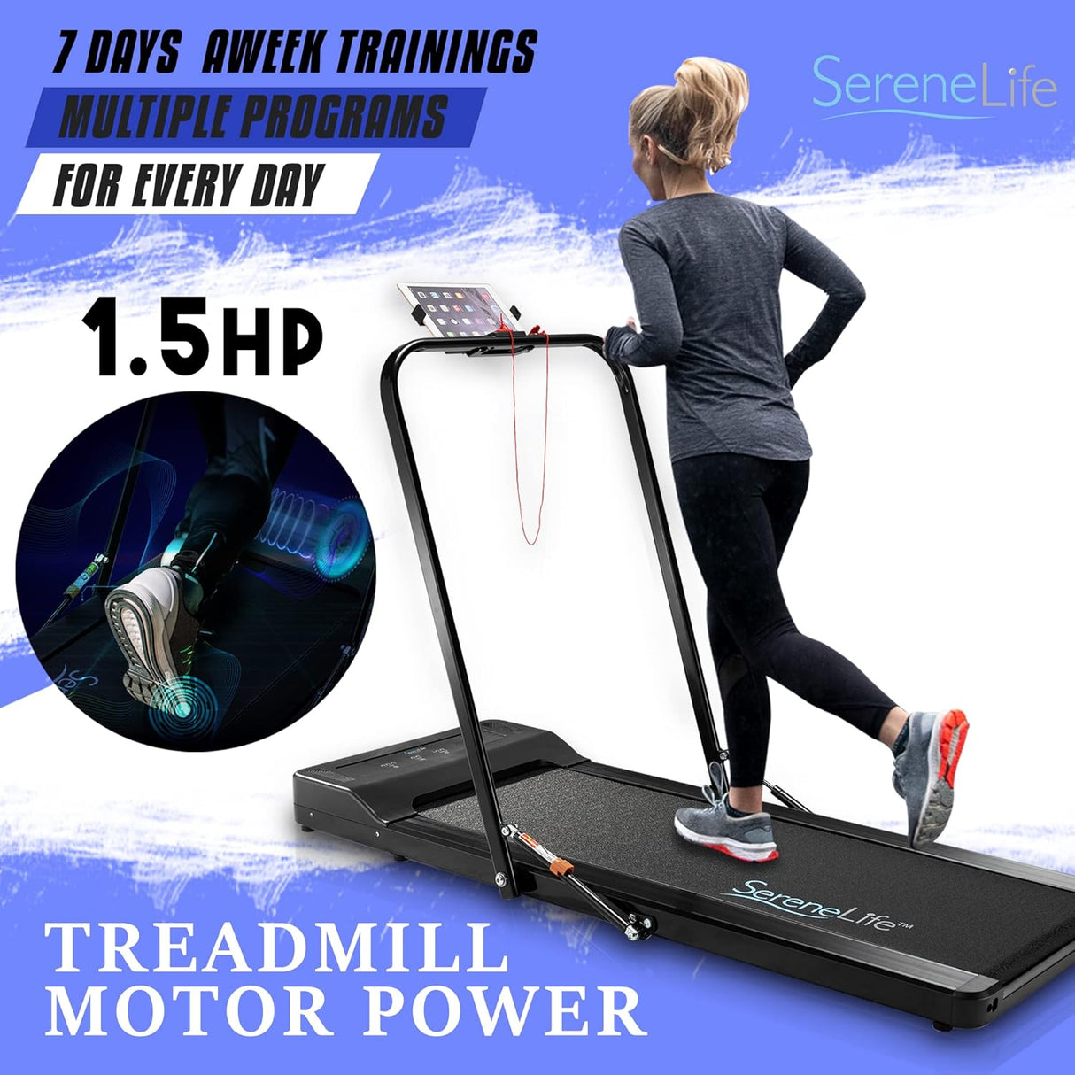Caminadoras plegable con pantalla LCD SERENELIFE ‎SLFTRD80