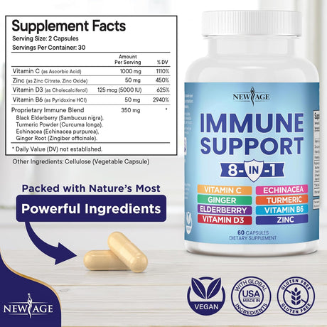 Suplemento 8 en 1 con Saúco Vitaminas y Minerales