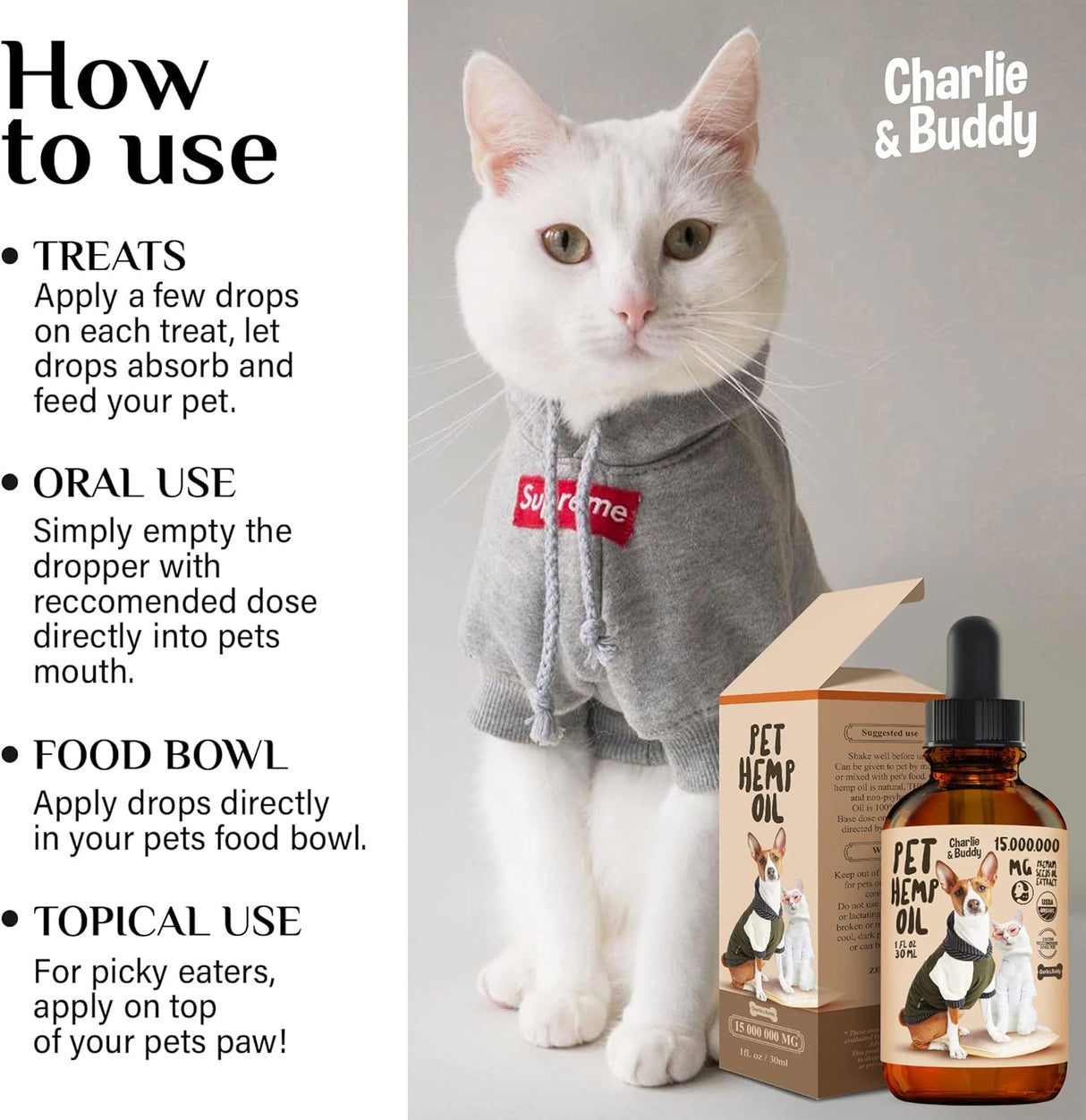 Vitaminas Aceite de cáñamo para perros y gatos
