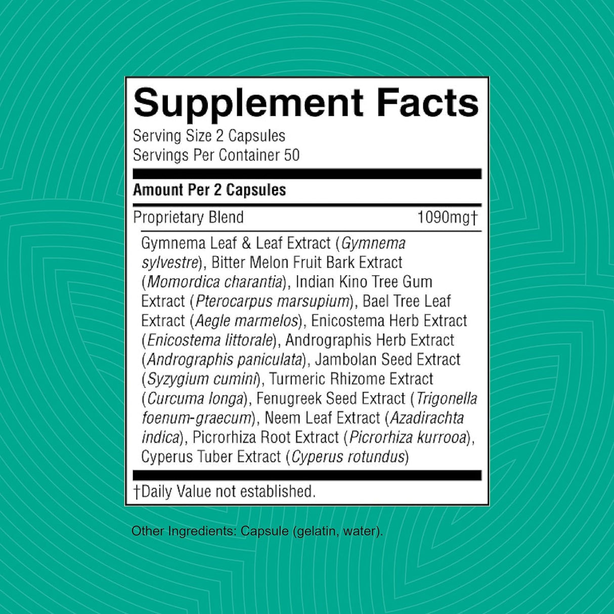 Suplementos  control de  Glucosa en Sangre, 100 cápsulas