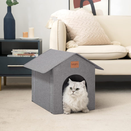Casa para gatos Love's Cabin, aislada y resistente al clima.