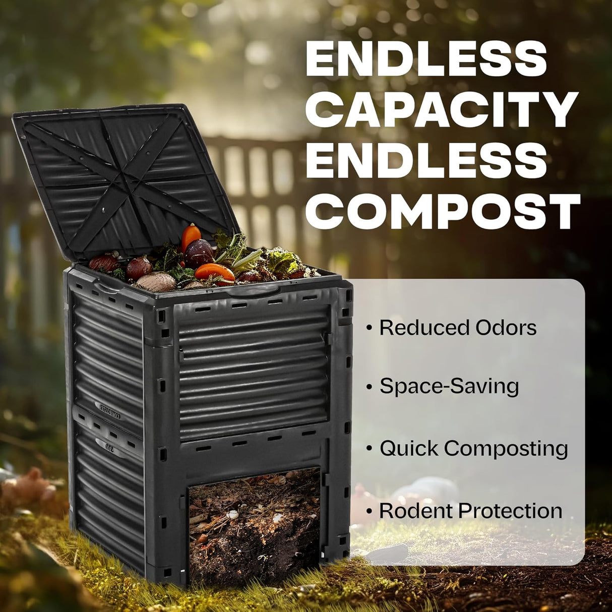 Compostador Idzo 80 Galones, Capacidad Grande, Fácil Ensamblaje