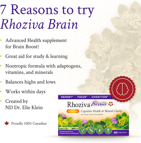 Suplemento Rhoziva  cerebral Memoria enfoque salud cognitiva
