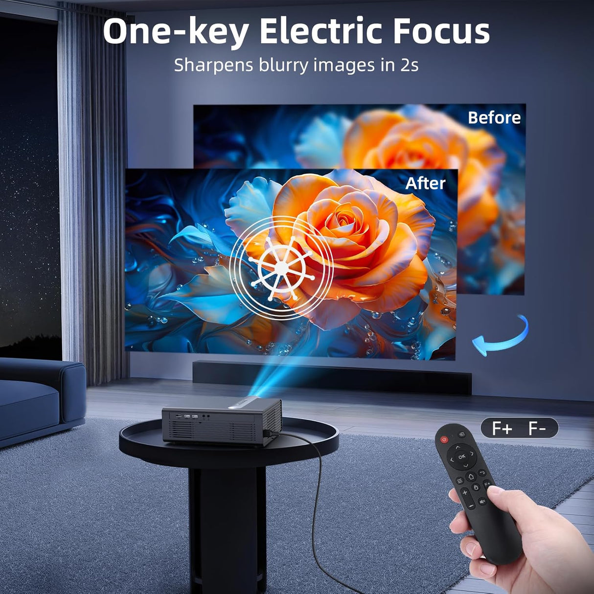 Proyector FUDONI 1080P WiFi Bluetooth 20000L para Cine en Casa