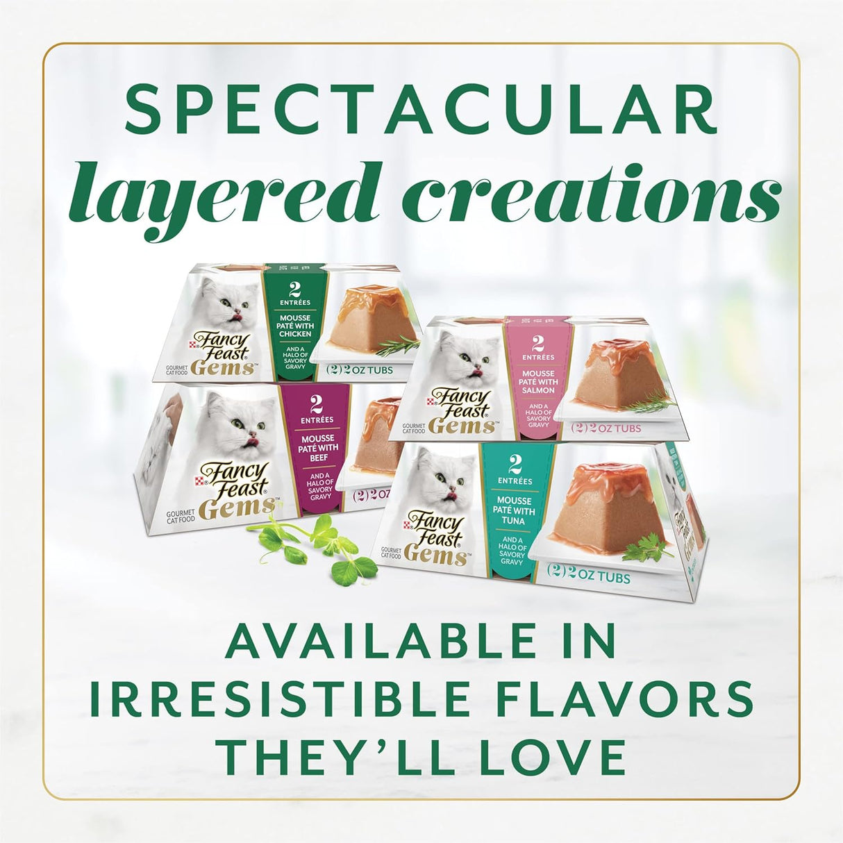 Golosinas Mousse de Pollo Fancy Feast con Salsa - Pack de 8