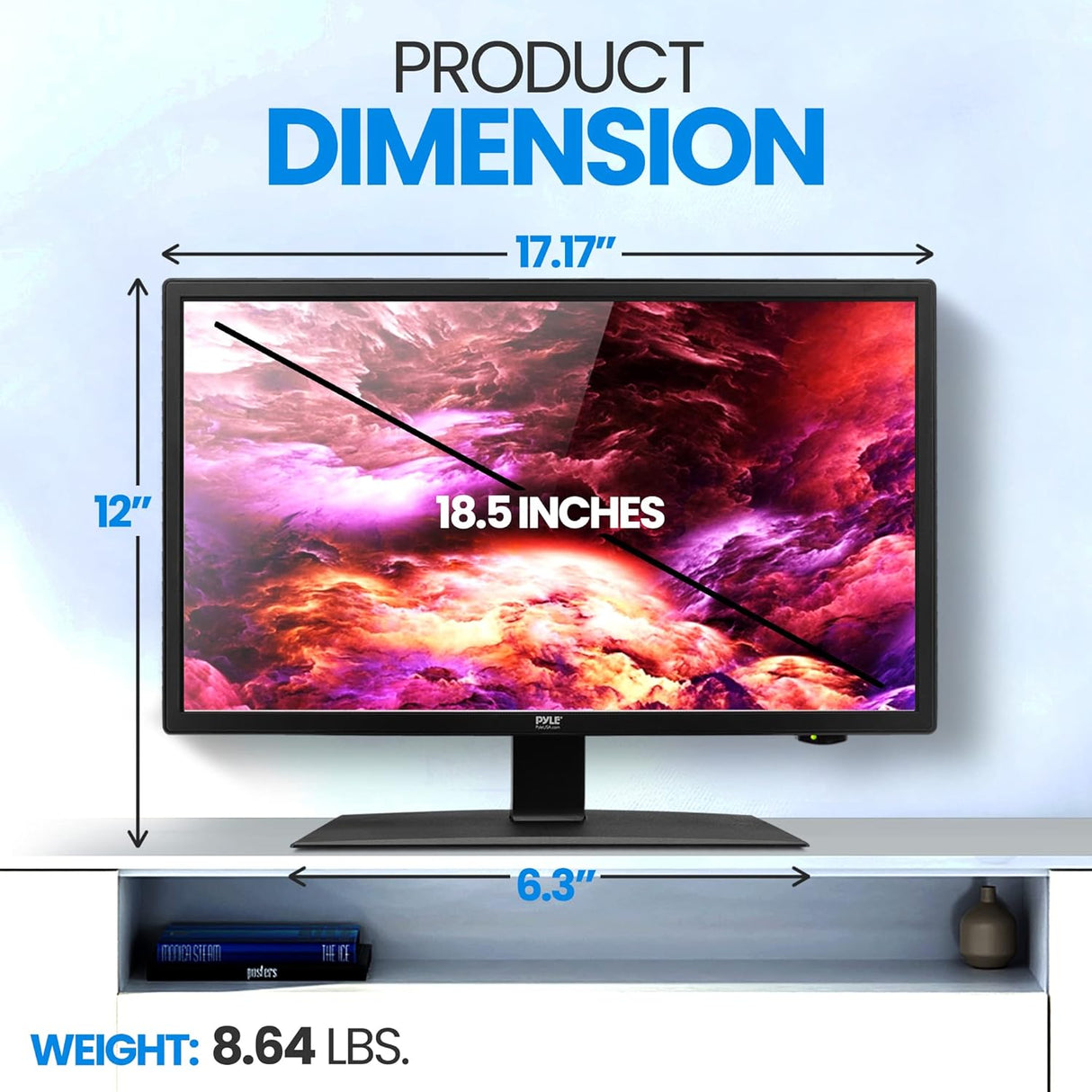 Televisor Pyle LED 24 FHD 1080p, HDMI, adaptador 12/24V