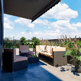 Pamapic - Juego sala seccionable en 7 piezas de mimbre para patio, conjunto de conversación al aire libre con mesa de centro y cojines lavables…