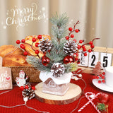 Árbol de Navidad Miniatura Decorativo con Adornos (Cabin-Snow)