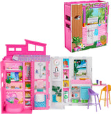 Casa de muñecas Barbie, con 11 accesorios, áreas de juego y 360°