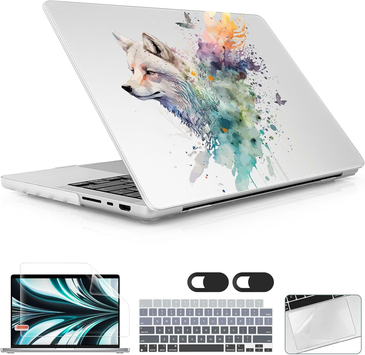 Case rígido para MacBook Pro 14 Wolf M4 M3 M2 M1