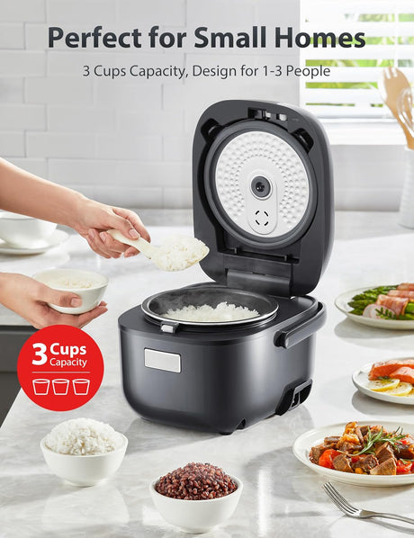 Arrocera Toshiba 3 Tazas, Pantalla LCD, 8 Funciones de Cocción