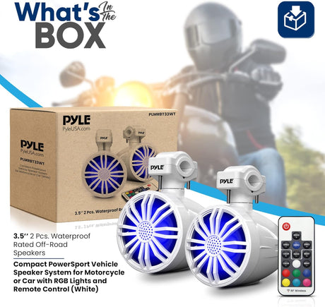 Parlantes todoterreno impermeables blancos PYLE PLMRBT33WT