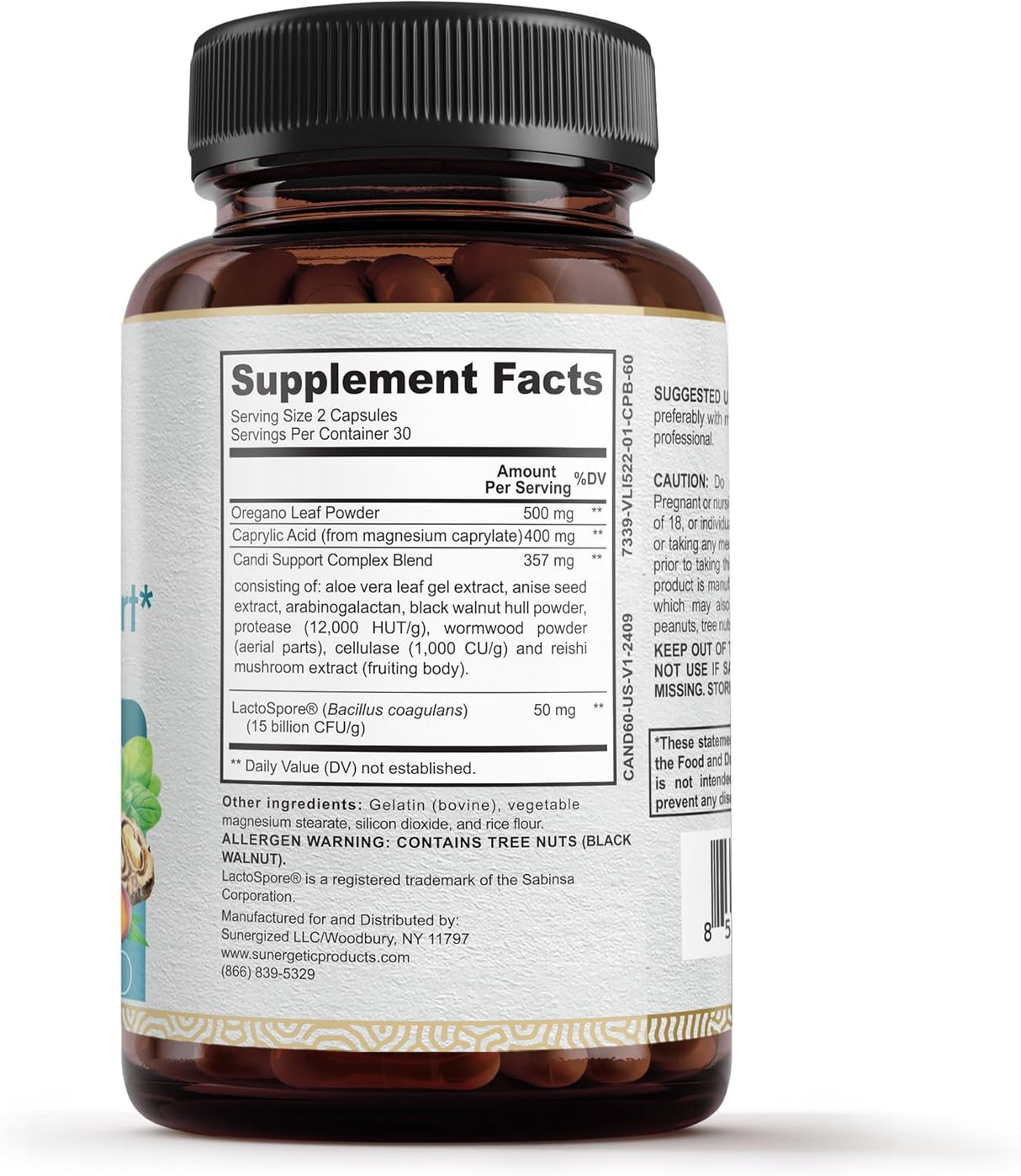 Suplemento Premium para Candida, Oregano, Probióticos 60 cápsulas