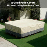 Fundas impermeables para muebles de patio, resistentes para el invierno, 110 x 84 x 28 pulgadas, fundas grandes para mesa de comedor y silla, anti-UV, uso general, fundas para sofá seccional exterior