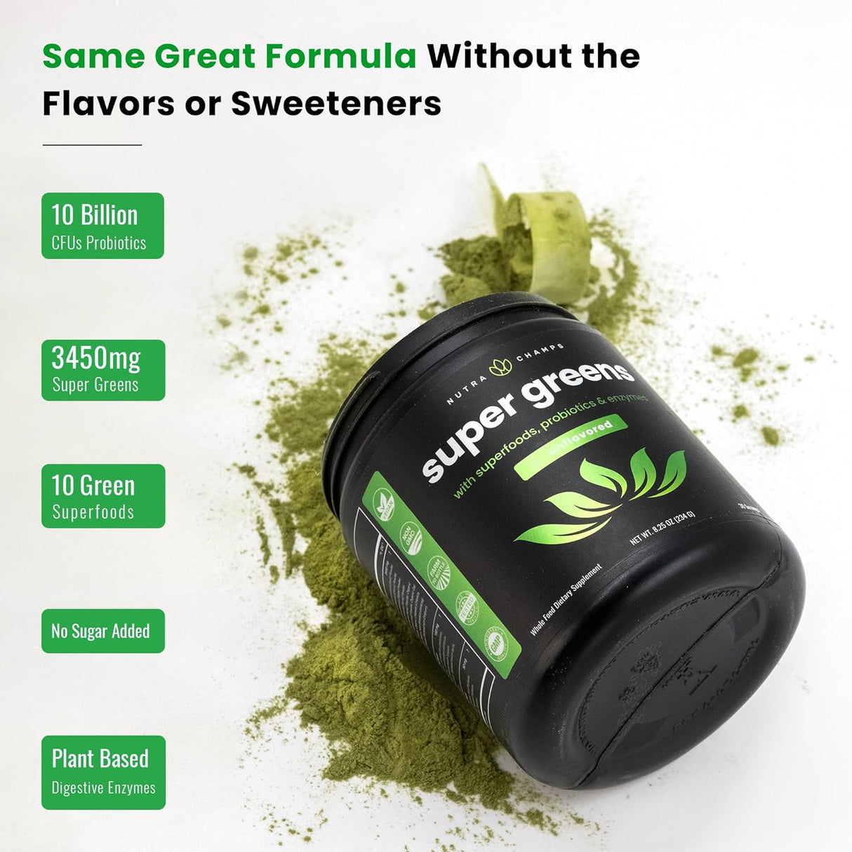 Suplemento NutraChamps Super Greens Powder Premium Superfood