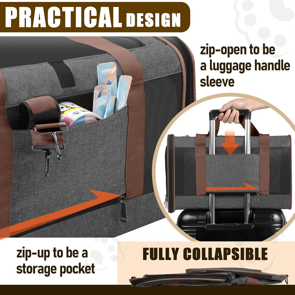 Transportín suave para perros y gatos | Marca: Pet Taxi | 25lbs