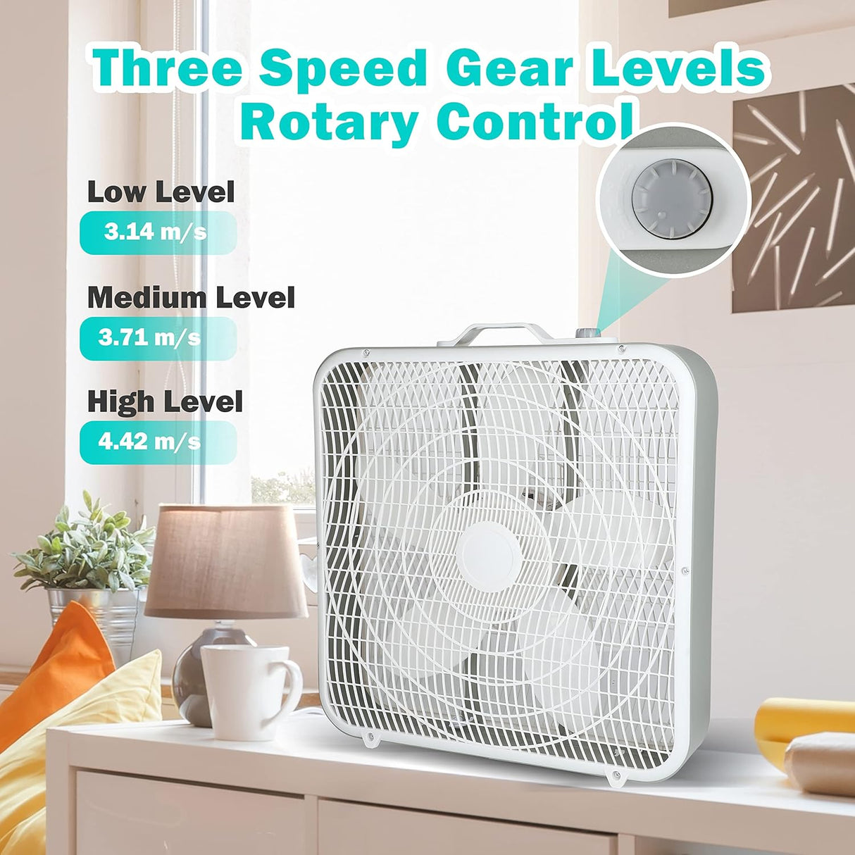 Ventilador de Piso Simple Deluxe 20, 3 Velocidades, Modelo 20BF