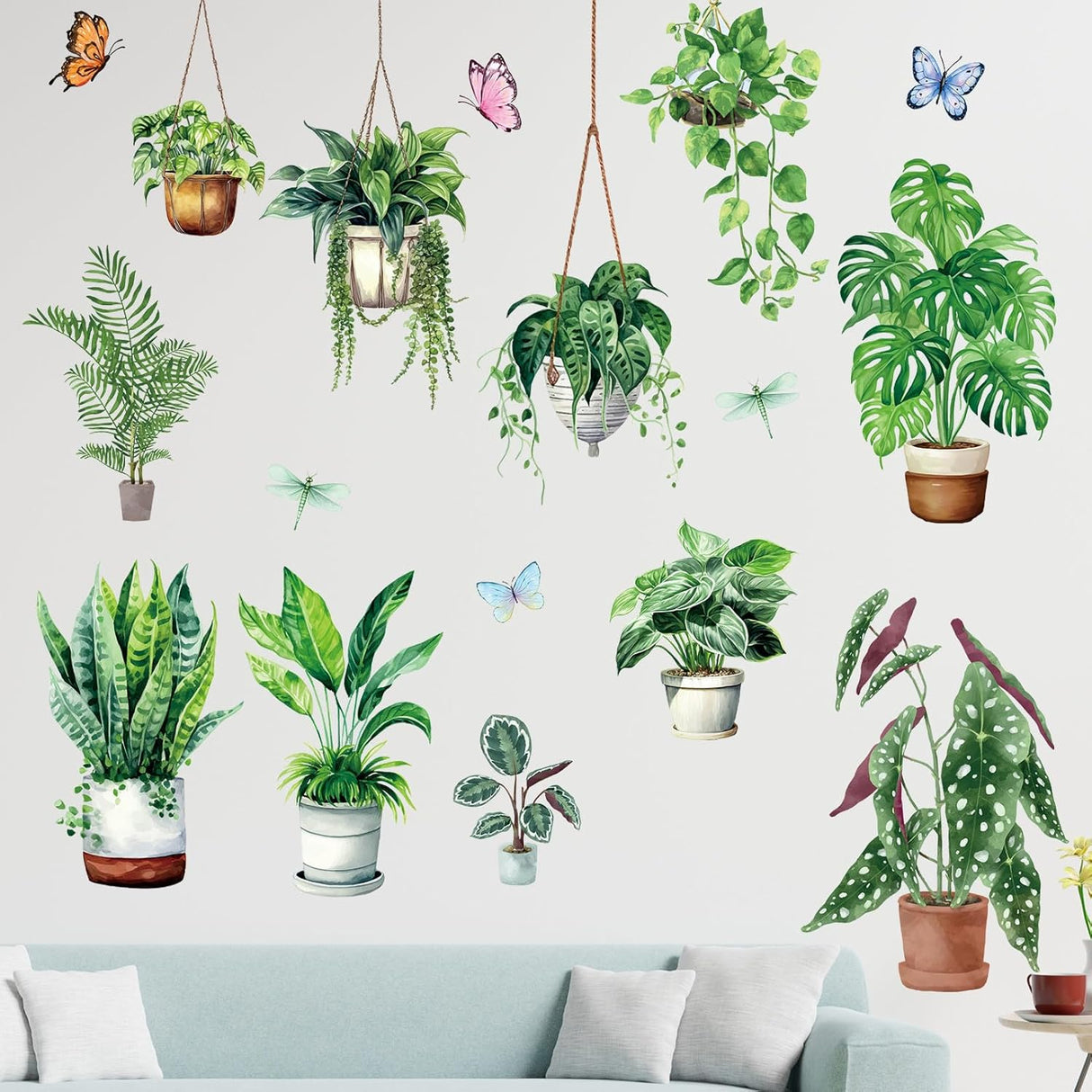 Vinilos de Pared Plantas Colgantes - Decoración Tropical