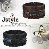 Pulsera de cuero trenzado para hombres Mujeres Negro y Marrón