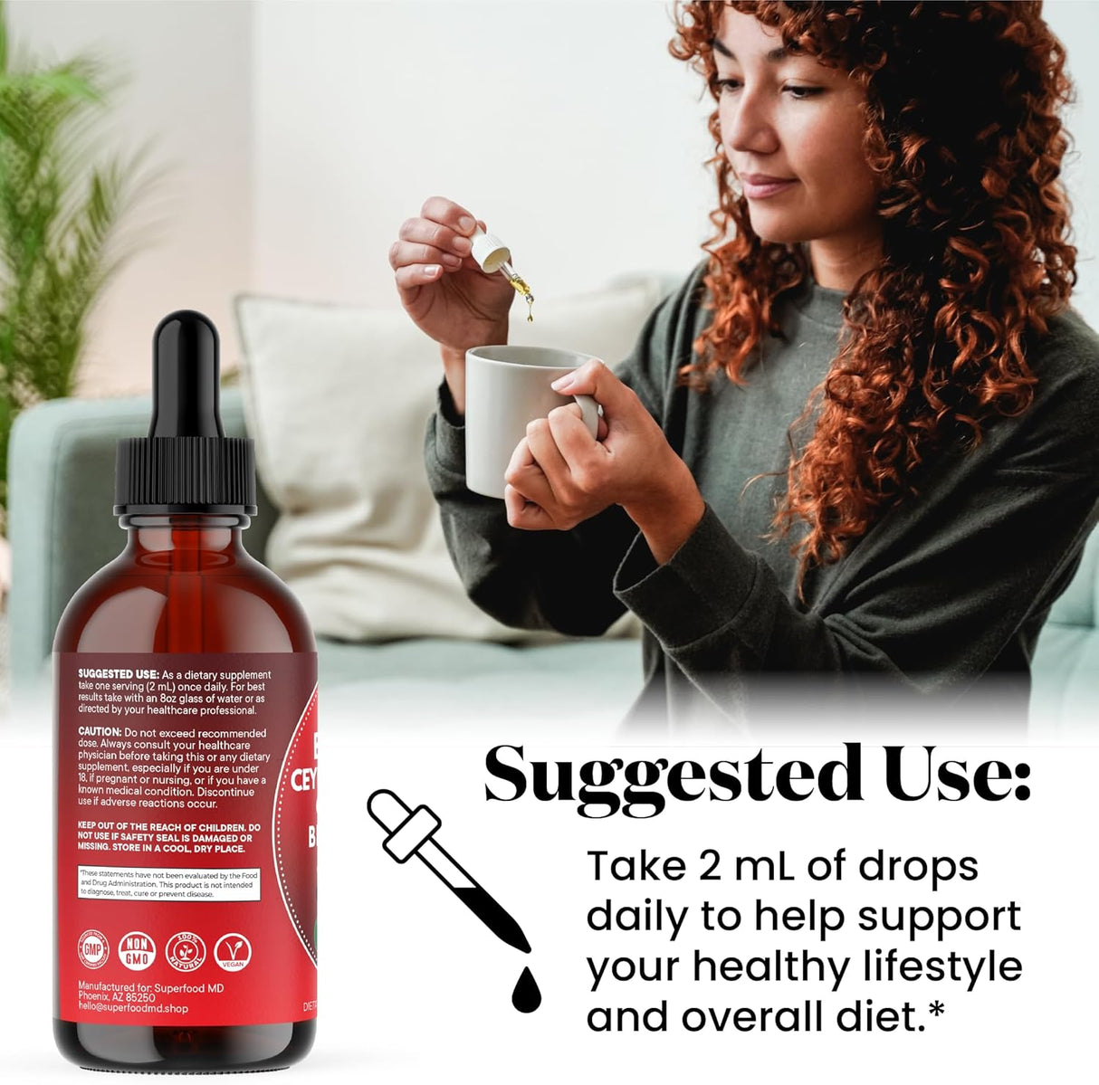 Suplemento líquido Berberina con Canela de Ceilán, 4oz