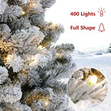 Árbol de Navidad Nevado de 7.5 ft con Luces y Funciones