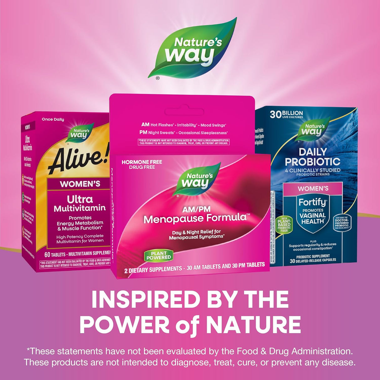 Natures Way Menopausia AM/PM, Alivio, Sueño, 60 tabletas