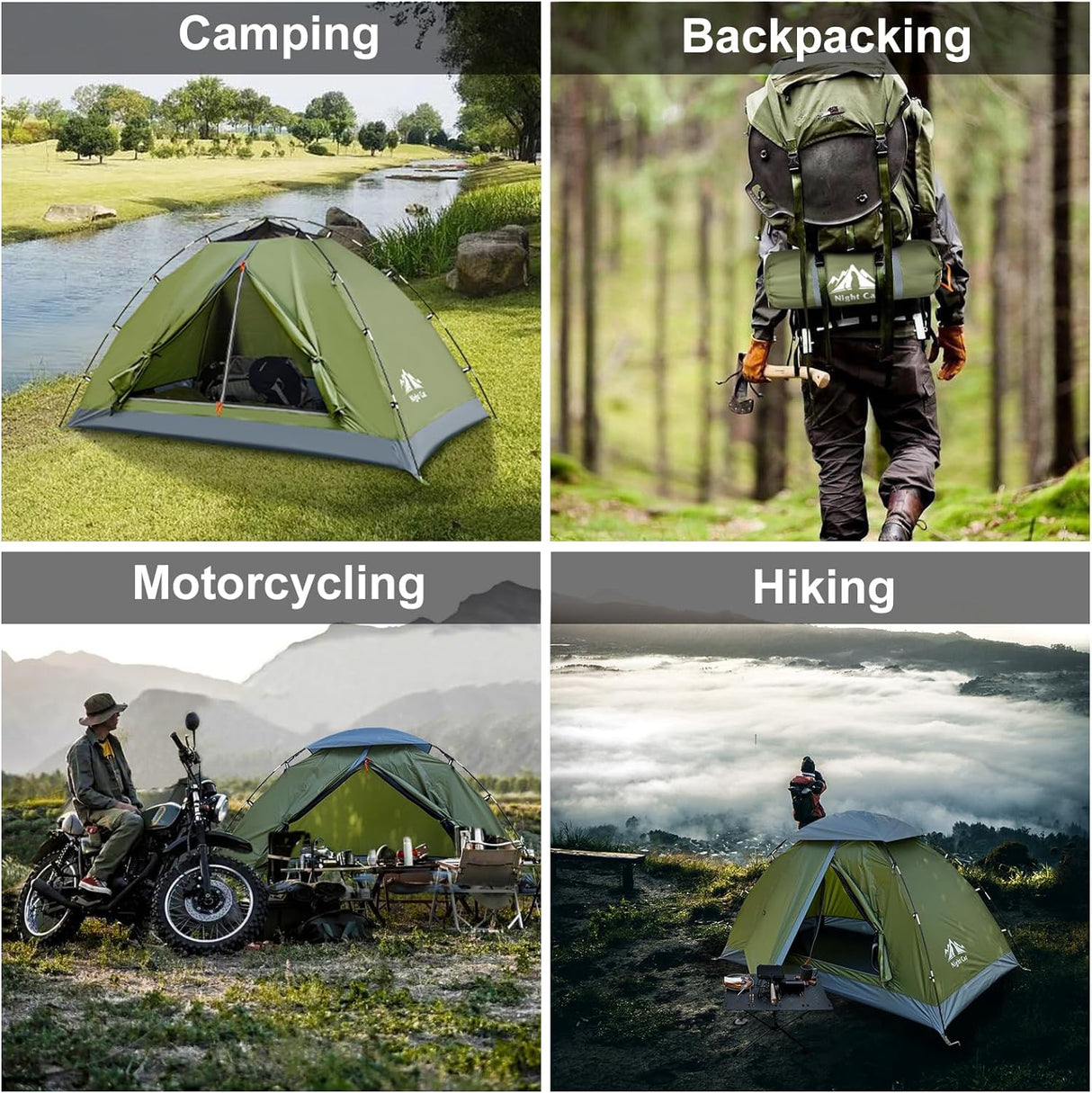 Tienda Nocturna - Tienda de Camping 1-2 Personas, Impermeable