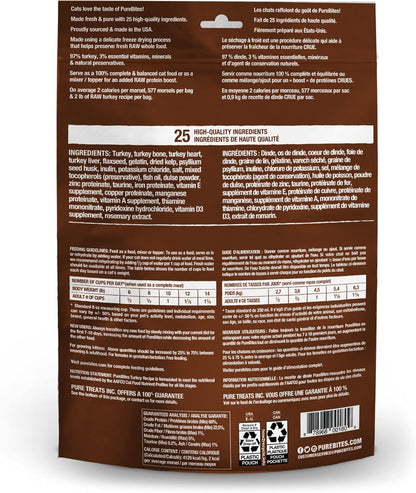 Comida para Gatos PureBites, Pavo Liofilizado, 9.2oz, 24 Ingredientes