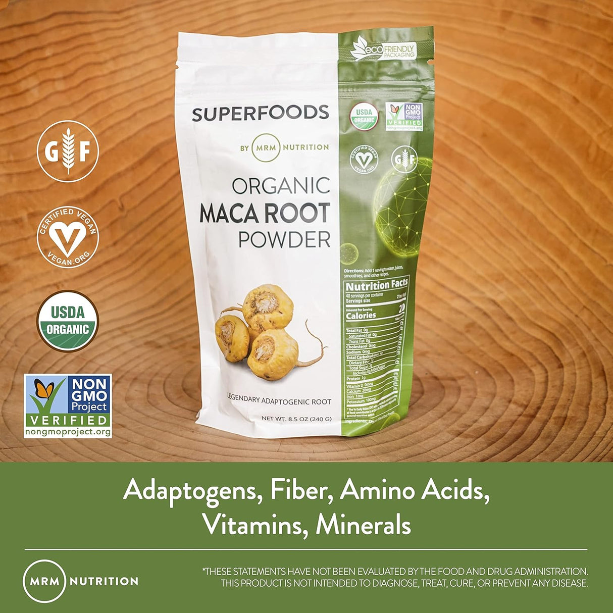 Maca Root Orgánico MRM Nutrition Superfoods Vegan 40 Servings