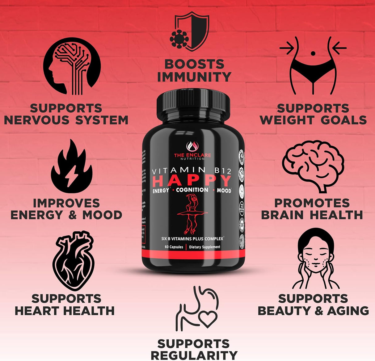Enclare Nutrición B12 y Complejo B con C, Energía y Apoyo