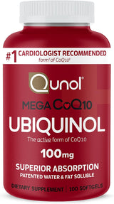 Suplemento Qunol Mega Ubiquinol natural Coq10 100 mg  100 un