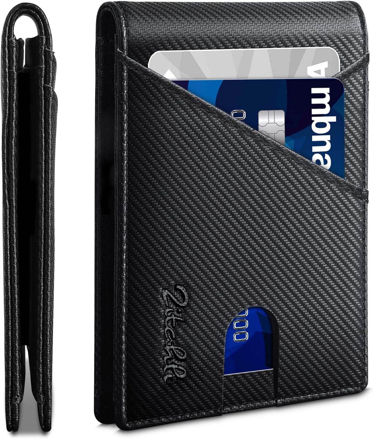 Billetera Zitahli para hombres, delgada, bifold, RFID, 11 slots