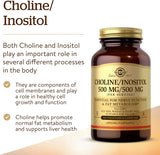 Suplementos  Colina/inositol 500 mg/500 mg 100 cápsulas