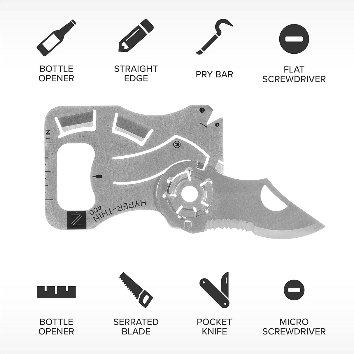 Cuchillo para guardarlo en la cartera de color gris