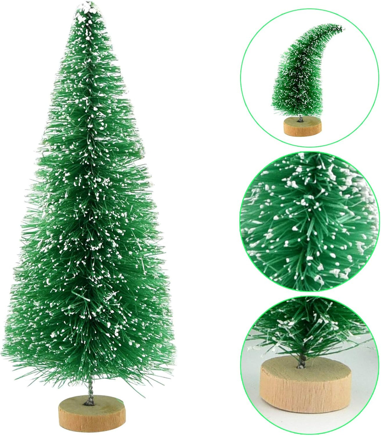Yookat 40 Piezas Mini Árboles de Navidad con Base de Madera