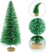 Yookat 40 Piezas Mini Árboles de Navidad con Base de Madera
