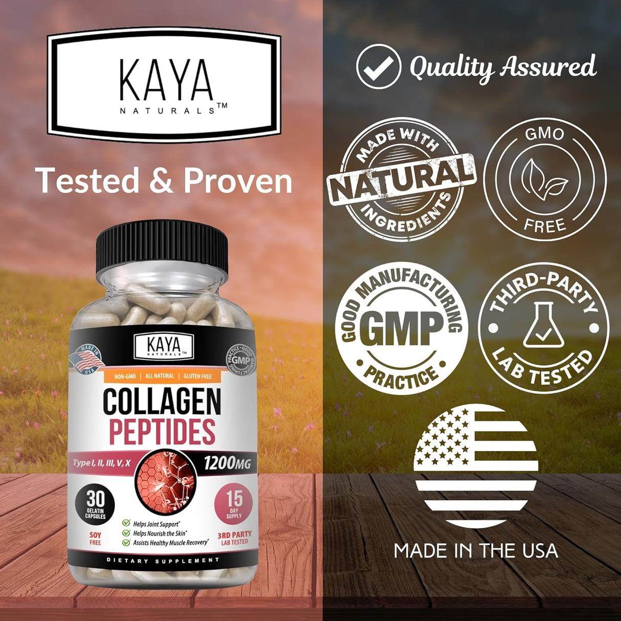 Kaya Naturals Colágeno Multi para cabello y piel 30 caps