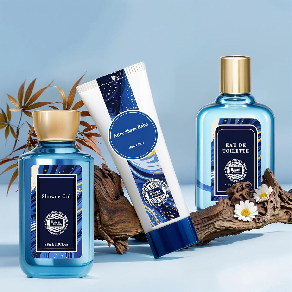 Juego de Regalo para Hombre: Perfume, Bálsamo y Gel de Ducha