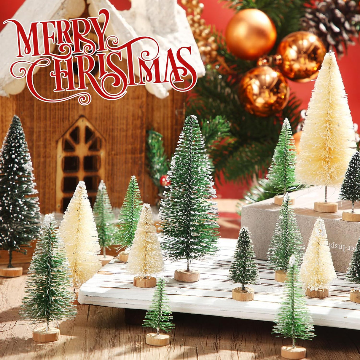Árboles de Navidad Artificiales SATINIOR, 60 Piezas, 1.8-4.9 Pulg.