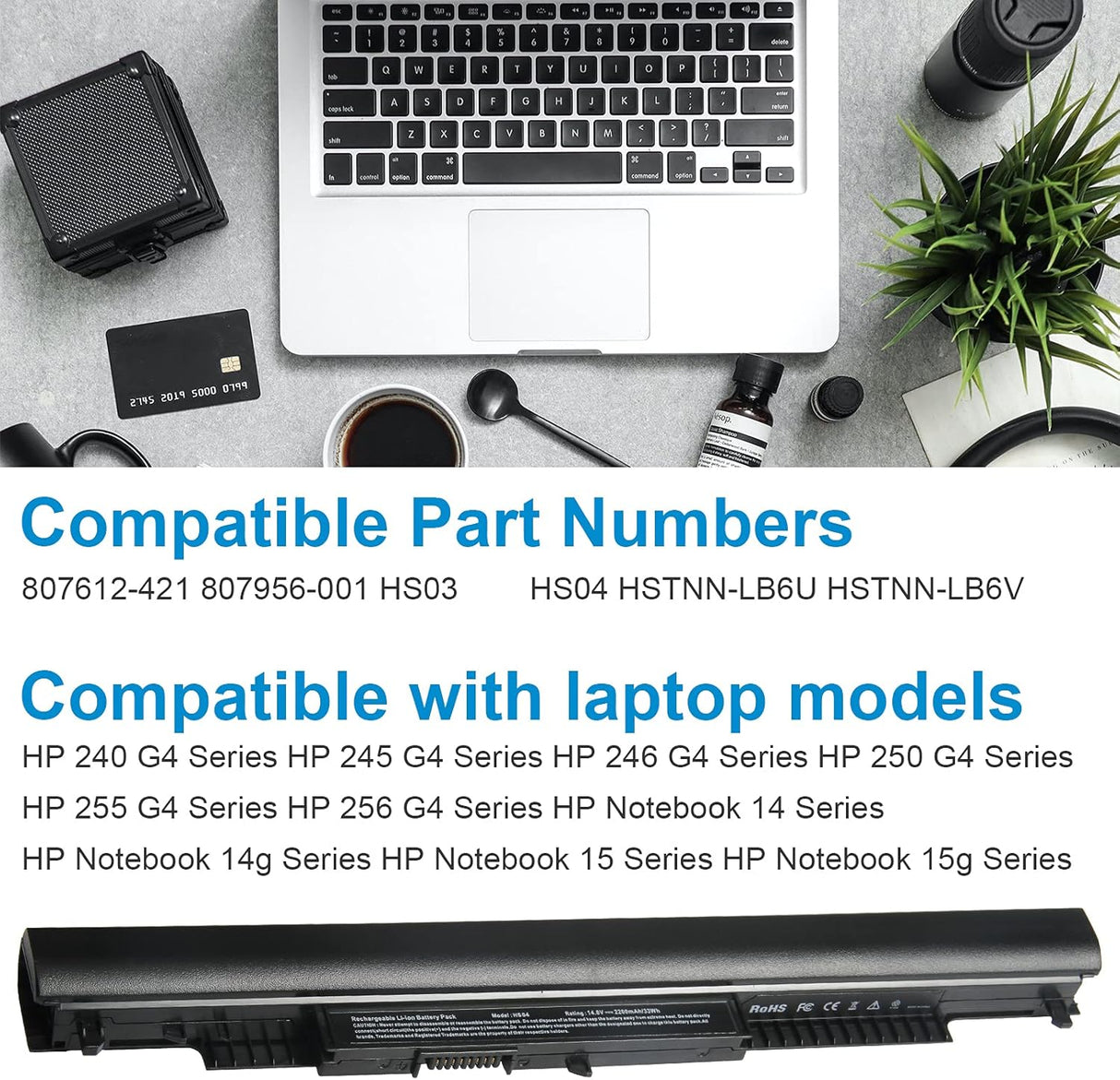 Batería para laptop HP Spare 807957-001 807612-421