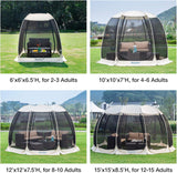 Casa de Pantalla Alvantor, Carpa Plegable con Mosquitero, 6-15 Pers.