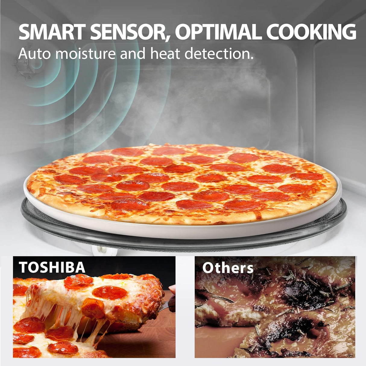 Microondas Toshiba con sensor inteligente, 2.2 Cu Ft, ML-EM62P