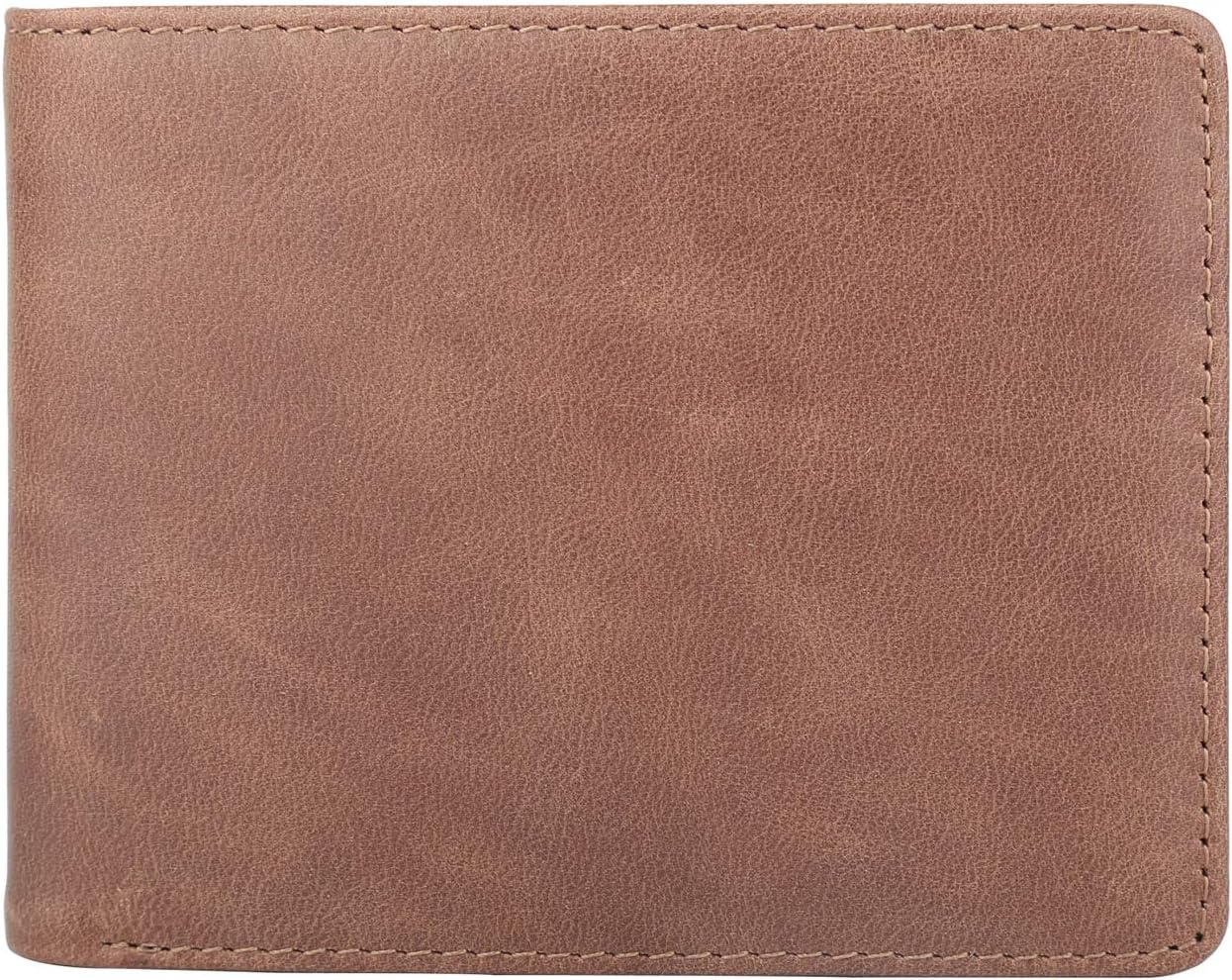 Billetera para Hombre - Cuero Genuino, RFID, Bifold, 2 Ventanas