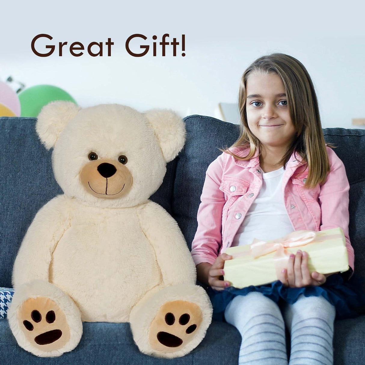 Teddy Bear con Huellas LotFancy - Peluche Regalo para Niños