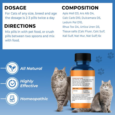 Alivio natural saludable para la piel y la alergia de gatos